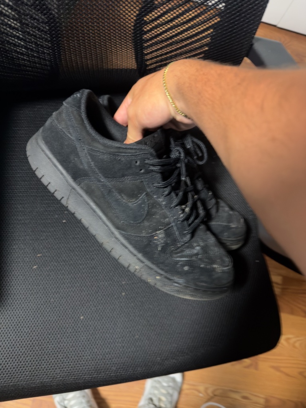 Nike Dunks Black on Black Color way USED Size 10.5 - Picture 3 of 5